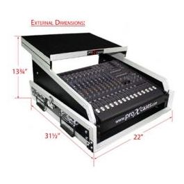 ProX 2U Rack x 13U Top Mixer DJ Combo Flight Case w/ Laptop Shelf ...