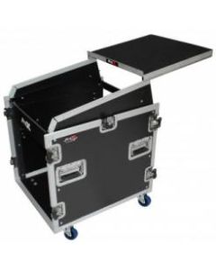 ProX 12U Rack Front load 13U Top Mixer DJ Combo Flight Case w/ Laptop Shelf & Casters