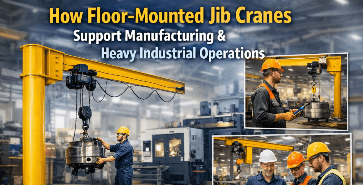 How Floor-Mounted Jib Cranes Support Manufacturing & Heavy Industrial Operations (1)